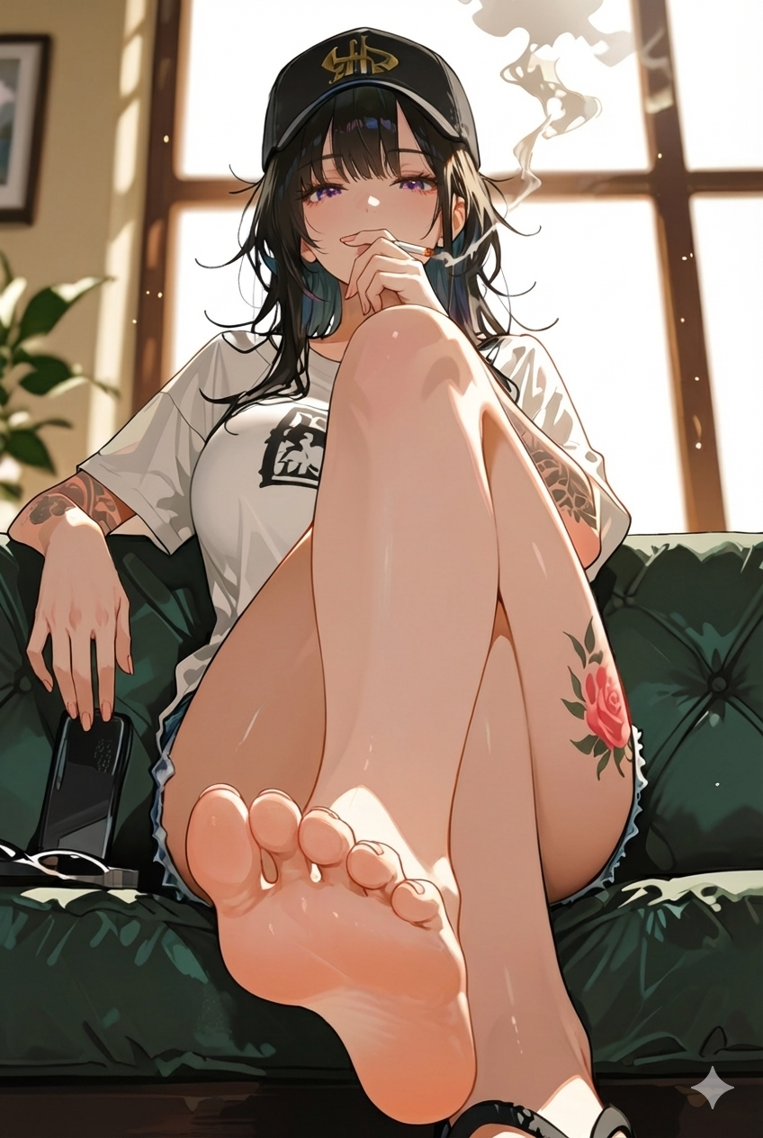 恶俗纹身碧池的臭脚上供陷阱