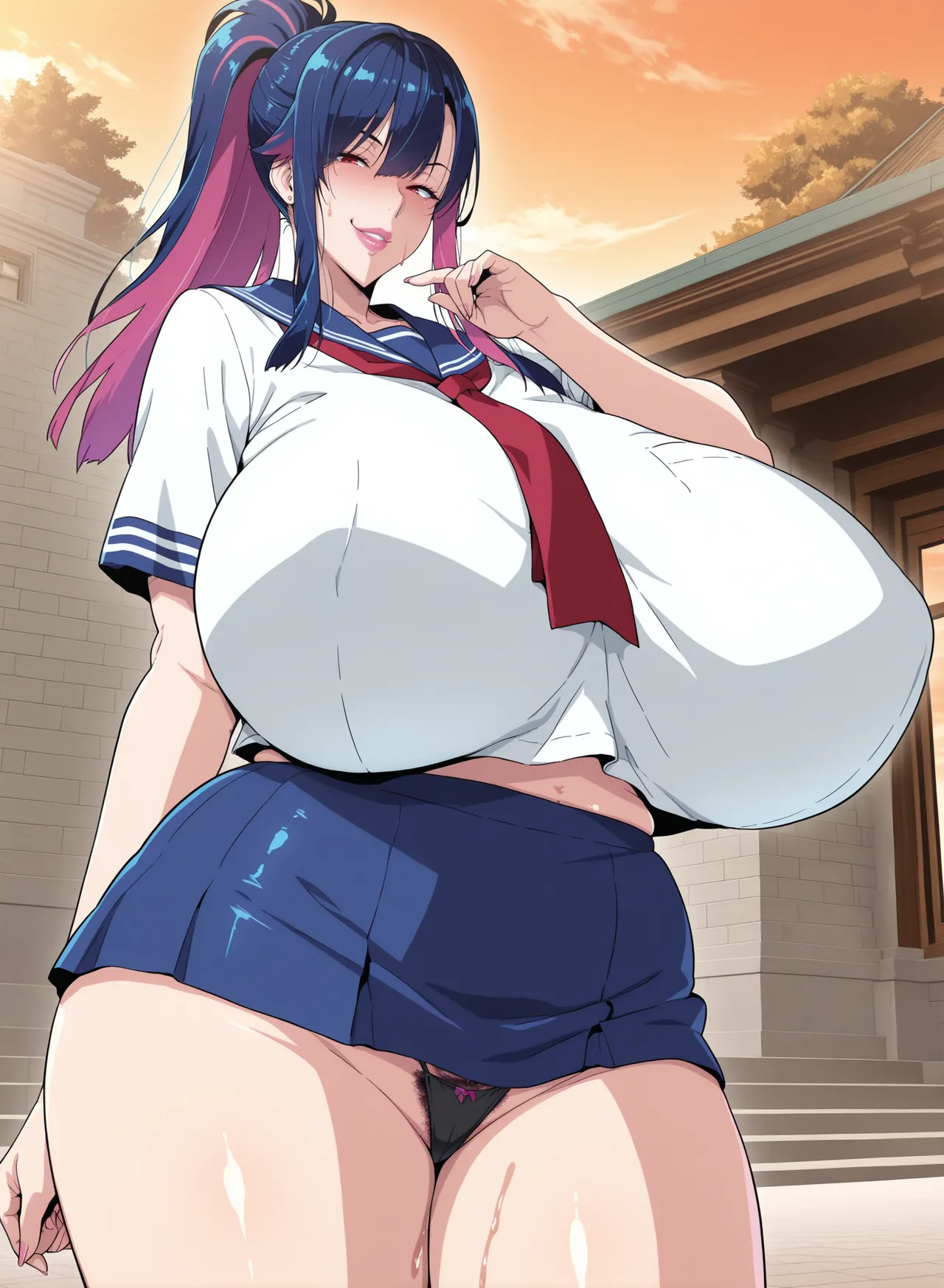 找不到男朋友的姐姐在你面前穿上学生时期的制服