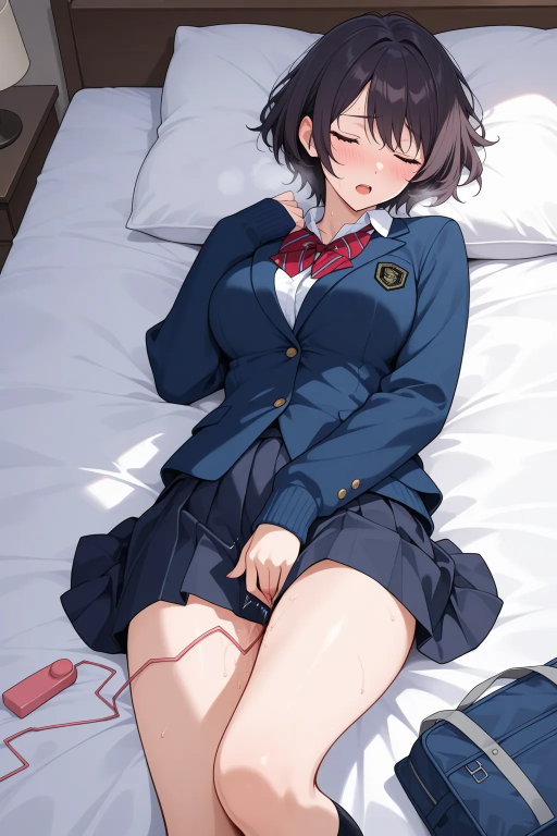 压力大导致性压抑于是在期末考结束后立马冲回寝室自慰的澪