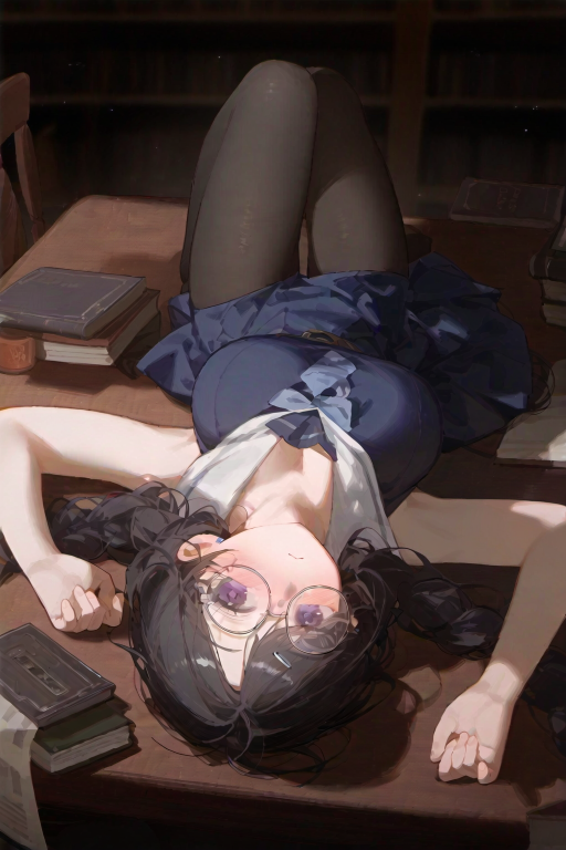 图书馆中的她