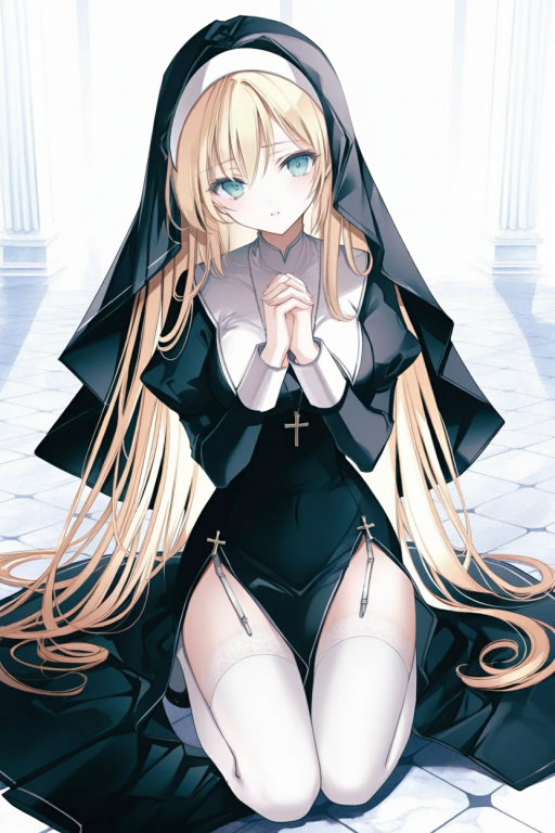 金发白丝修女小姐想让你安心为奴