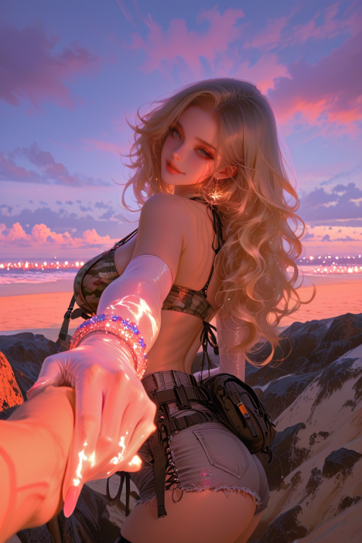 🍋‍🟩卡·与甜辣女友徜徉在日暮的沙滩之上