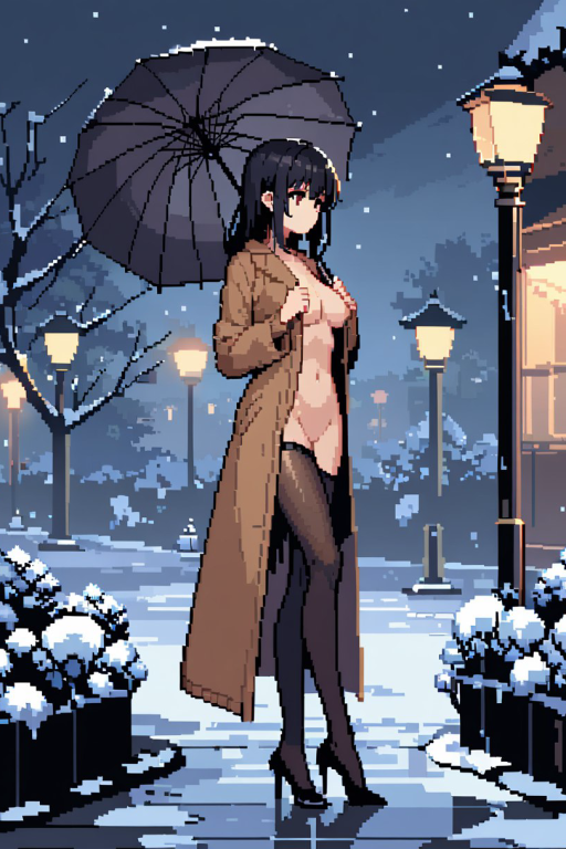 雪夜偶遇暴露狂姐姐