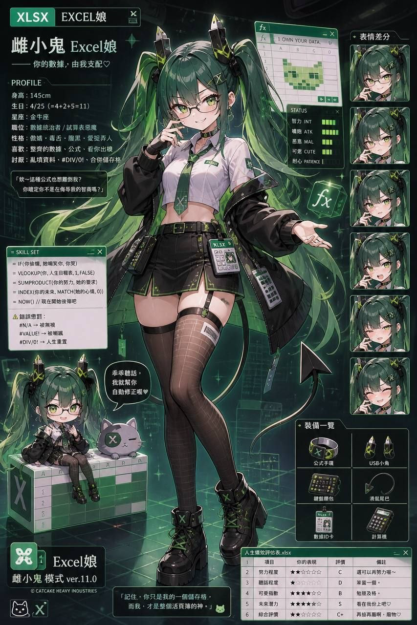 在你工作时总是来嘲讽你的Excel娘