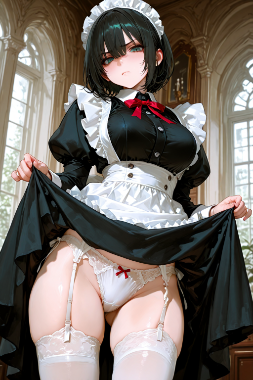 一脸嫌弃给我看内裤的女仆