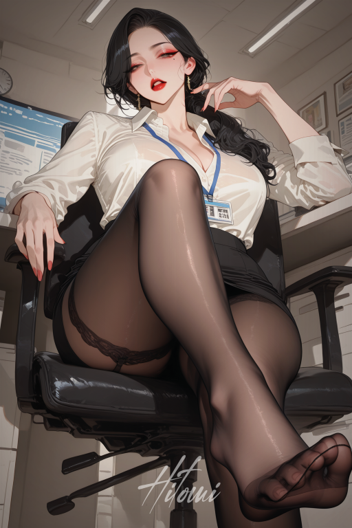 上课盯着老师的黑丝玉足发呆被发现了呢~