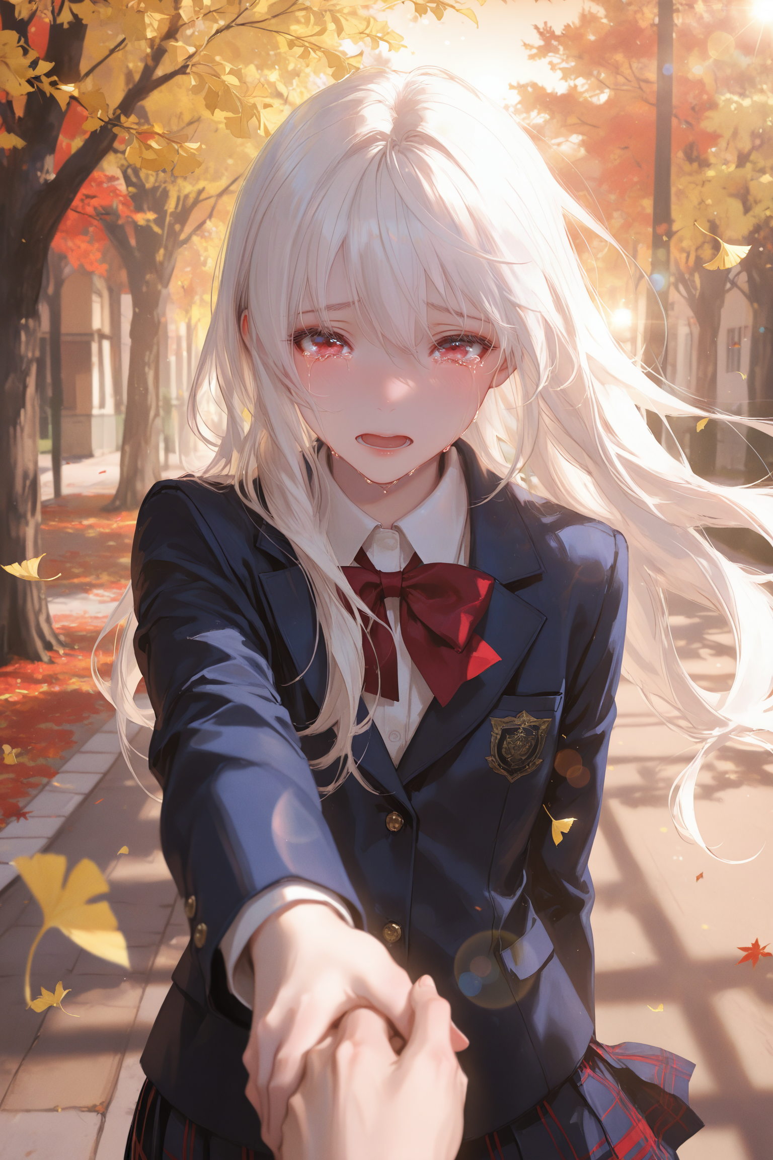 关于上学时忽然被白毛贫乳天才美少女找到,哭着自称是我异世界收留的小奴隶这件事【白露】