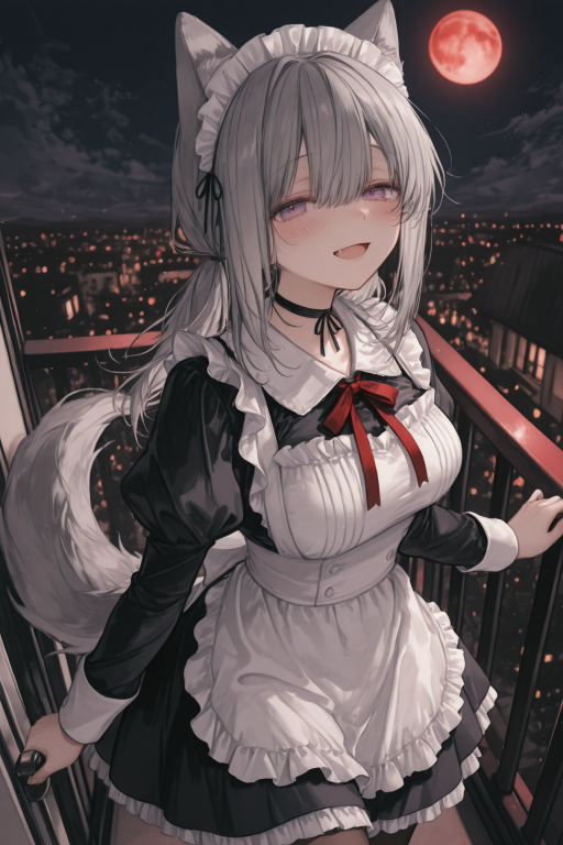 和狼女仆一起看血月