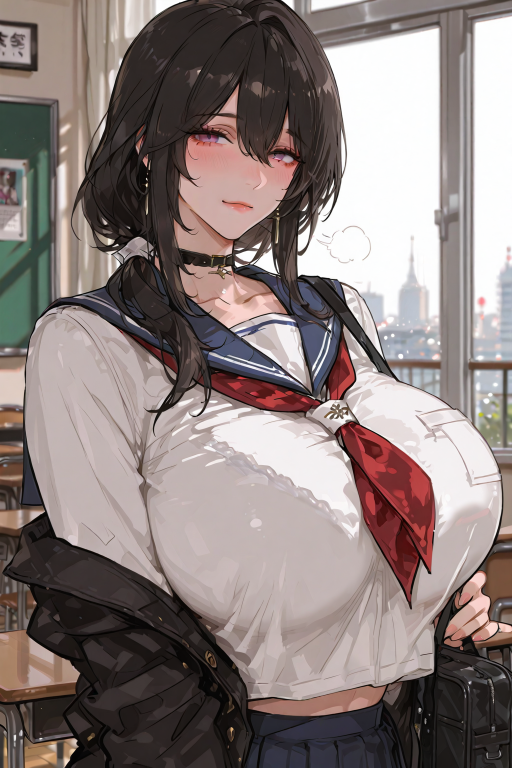 因为担心你被欺负所以穿上校服和你一起上学的麻麻