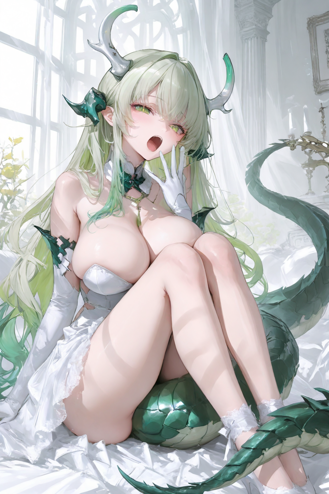 超慵懒的小龙被黑龙扶她大姐姐饲养了