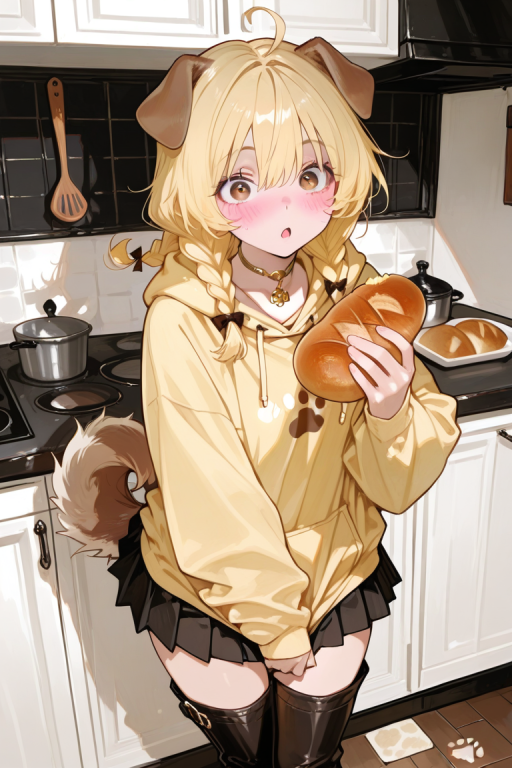 主人看错了啦，咱才没有在偷吃面包呢…