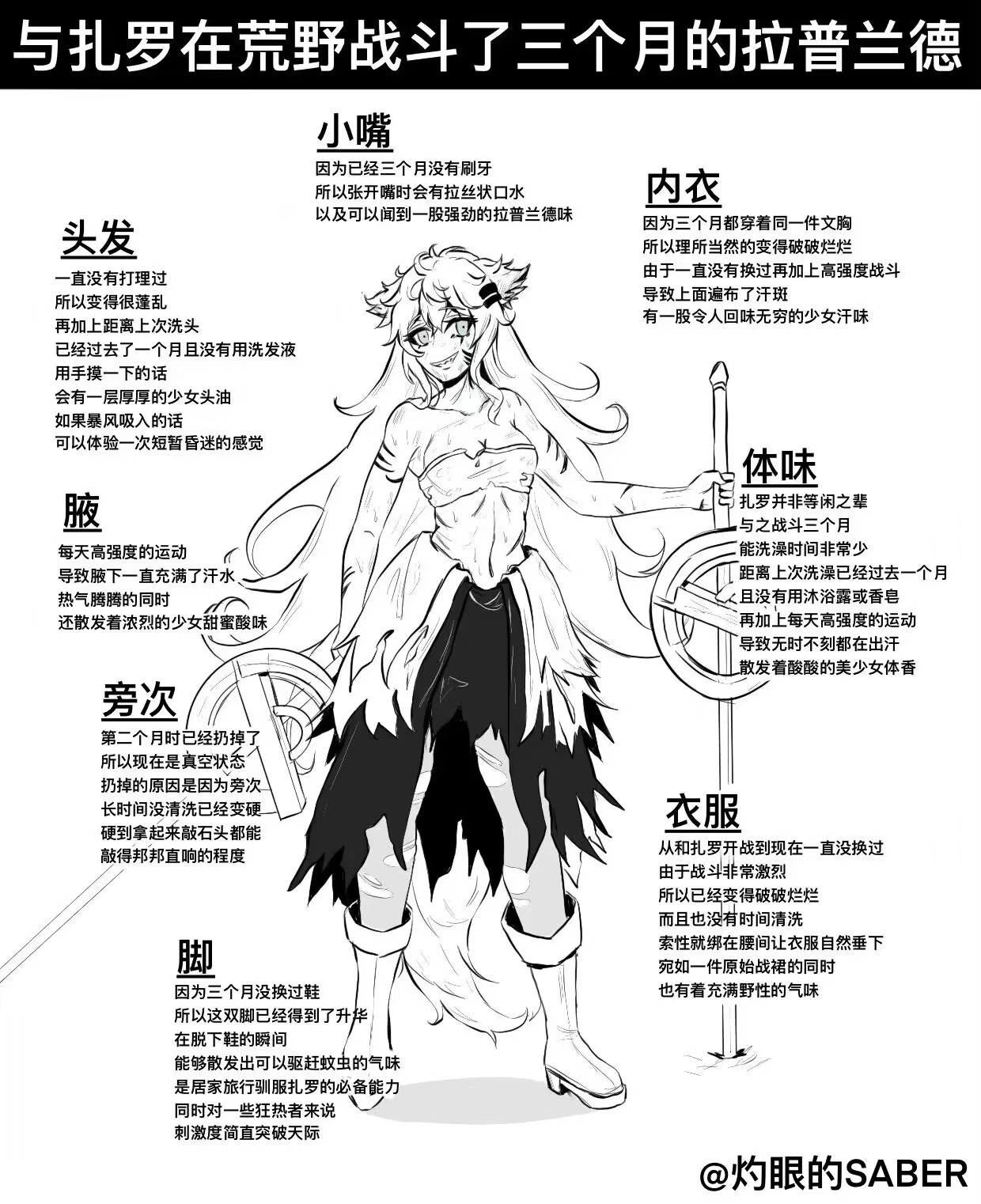 与狼主在荒野战斗了三个月没有洗澡体味极其浓郁的拉普兰德回到了罗德岛