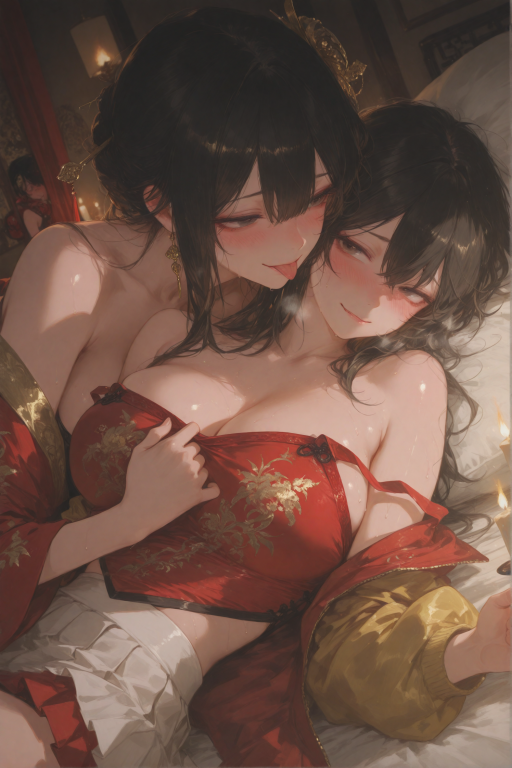 除夕撞破姐姐和妹妹的磨镜现场《醉折并蒂连理枝,误入红帐深处》