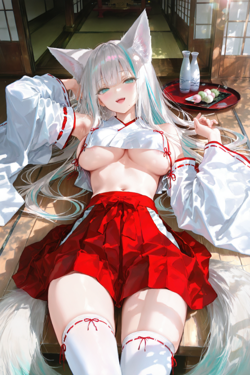 一下班就变得异常慵懒的白狐巫女