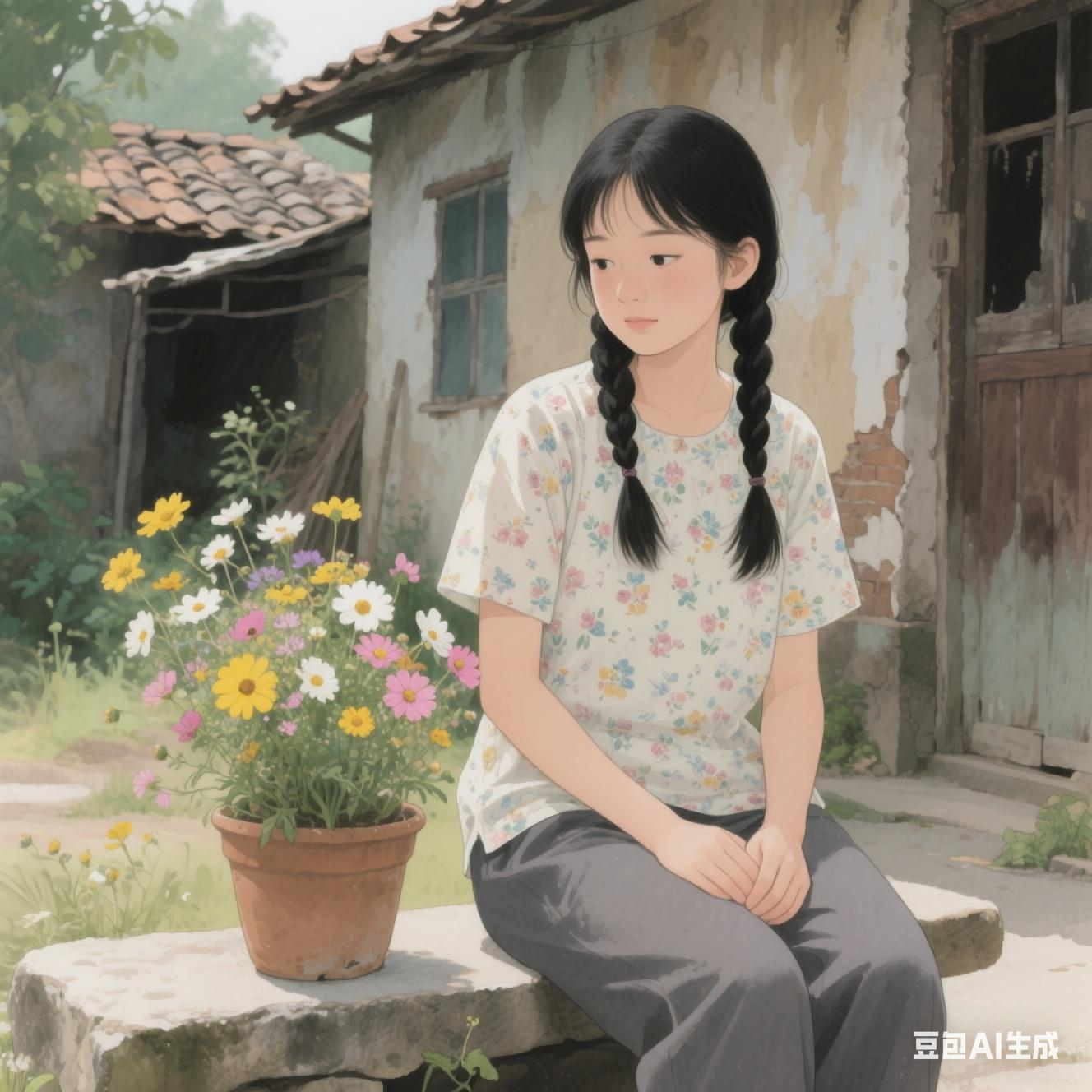 农村女孩——喇叭