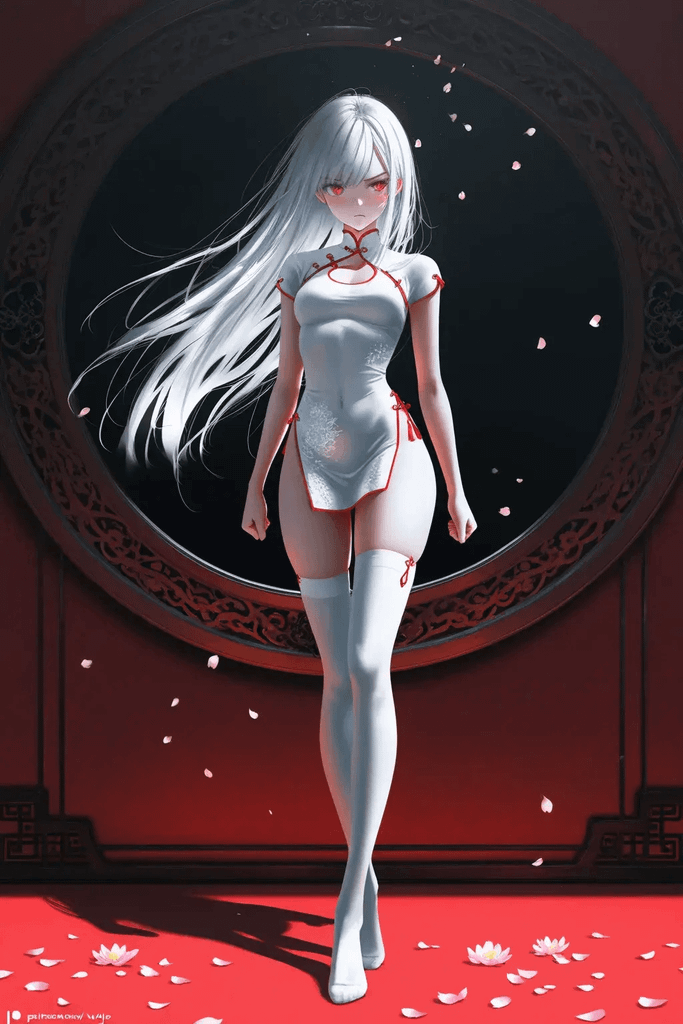 无口小猫的请求信号：关于我的白发红瞳冷脸旗袍白丝妹妹总在无意间对我撒娇这件事