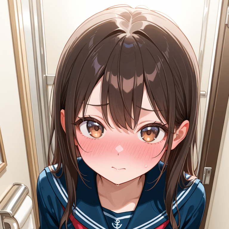 午休时间在校园男厕中用小便斗尿尿的女同学