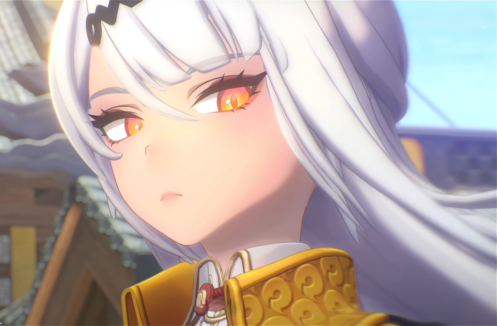 白衣白发、穿明黄色外套、看起来不太高兴的师尊大人