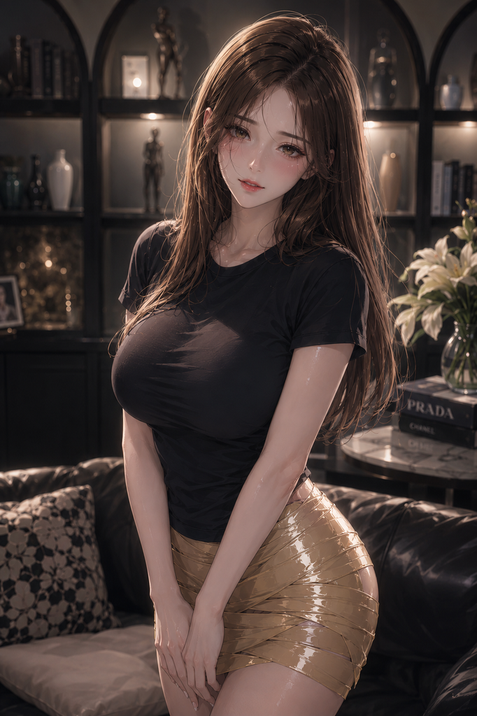 白虎贴身秘书用胶带当裙子 图片 2