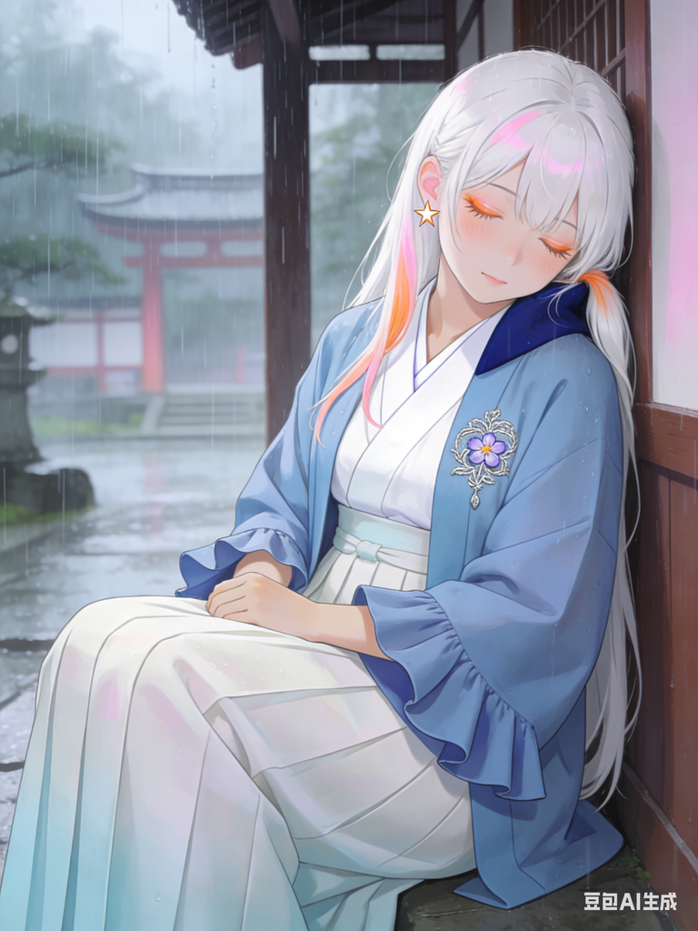 雨宫白稚-檐下浅眠的雨守巫女 图片 2