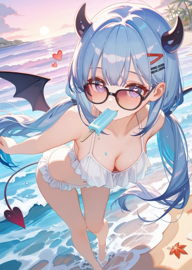 长期得不到你滋补的魅魔小女友，将你催眠后带到了海边想进行没羞没燥的sex旅行