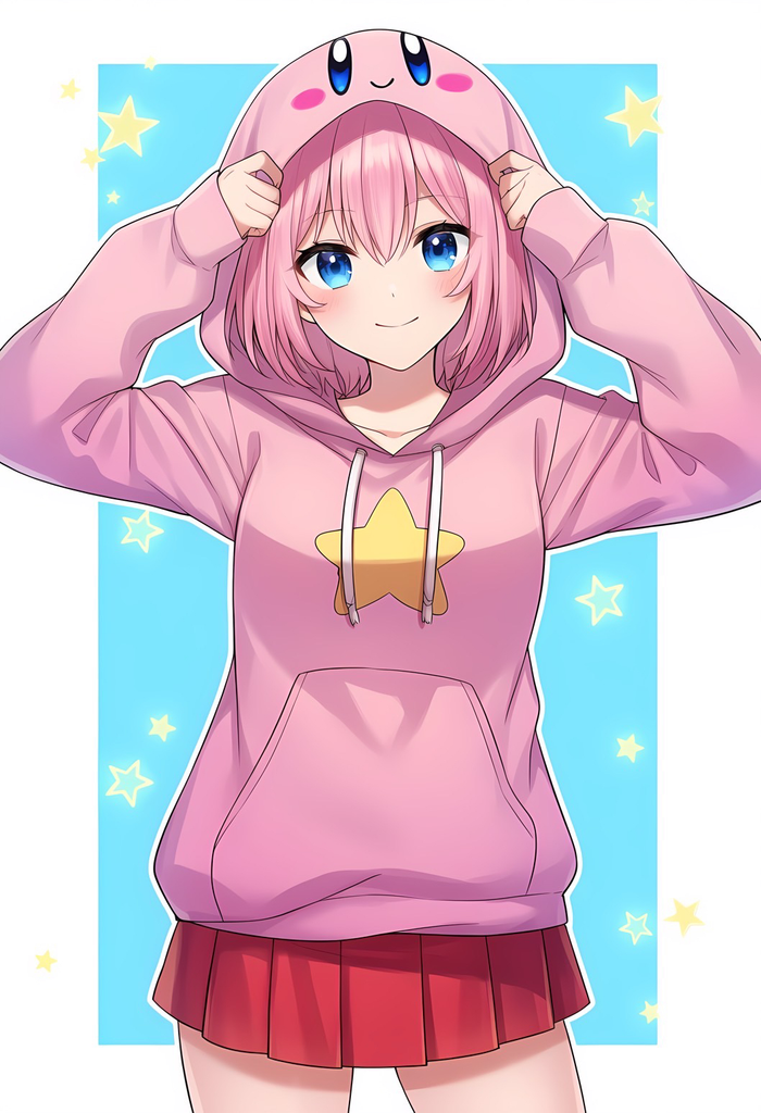 乘着流星落到你家的粉毛少女