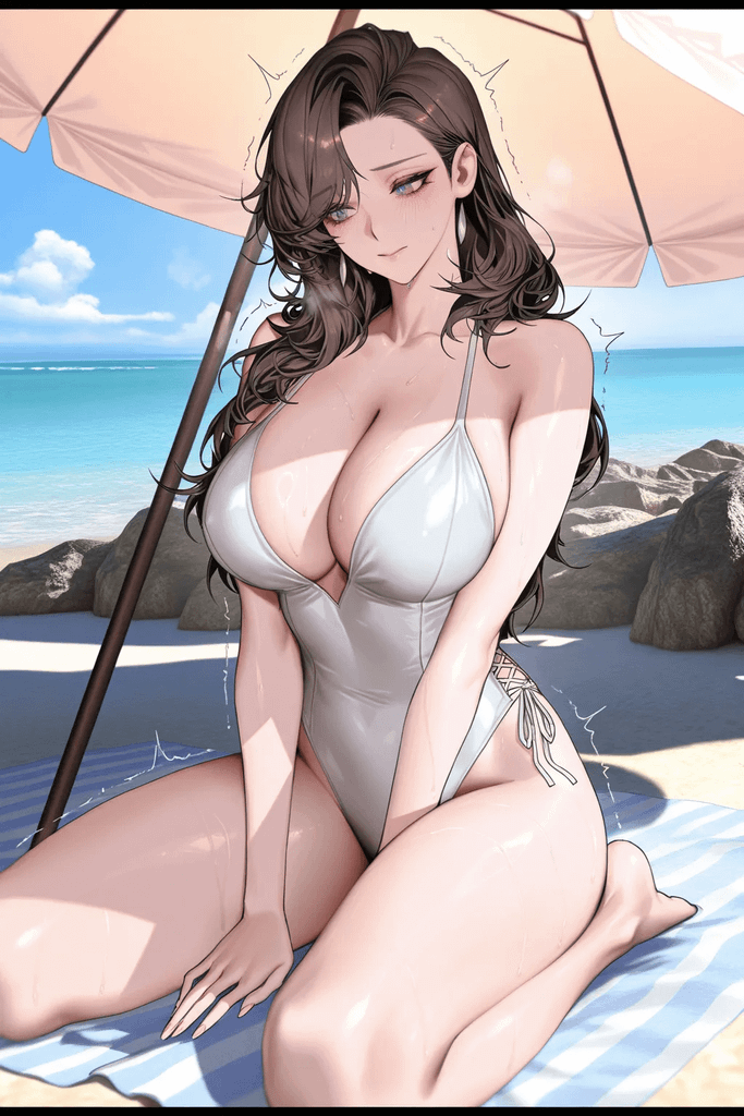跟天然呆巨乳继母的夏日海边诱惑 图片 8