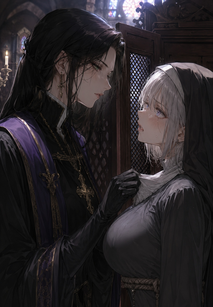 钟楼下的雌竞·银发巨乳修女与嫉妒的主教姐姐