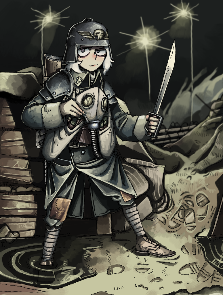 刚刚从战锤40k转生的克里格士兵 夏尔