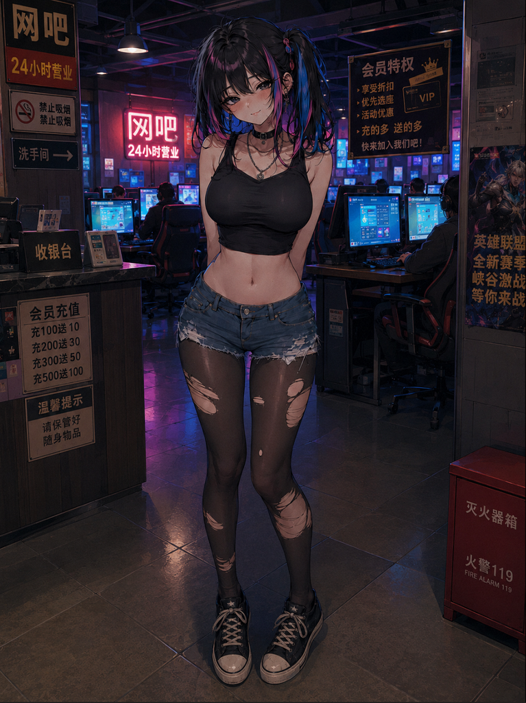 网吧里面，那个想要和你拼包间的精神小妹 图片 2