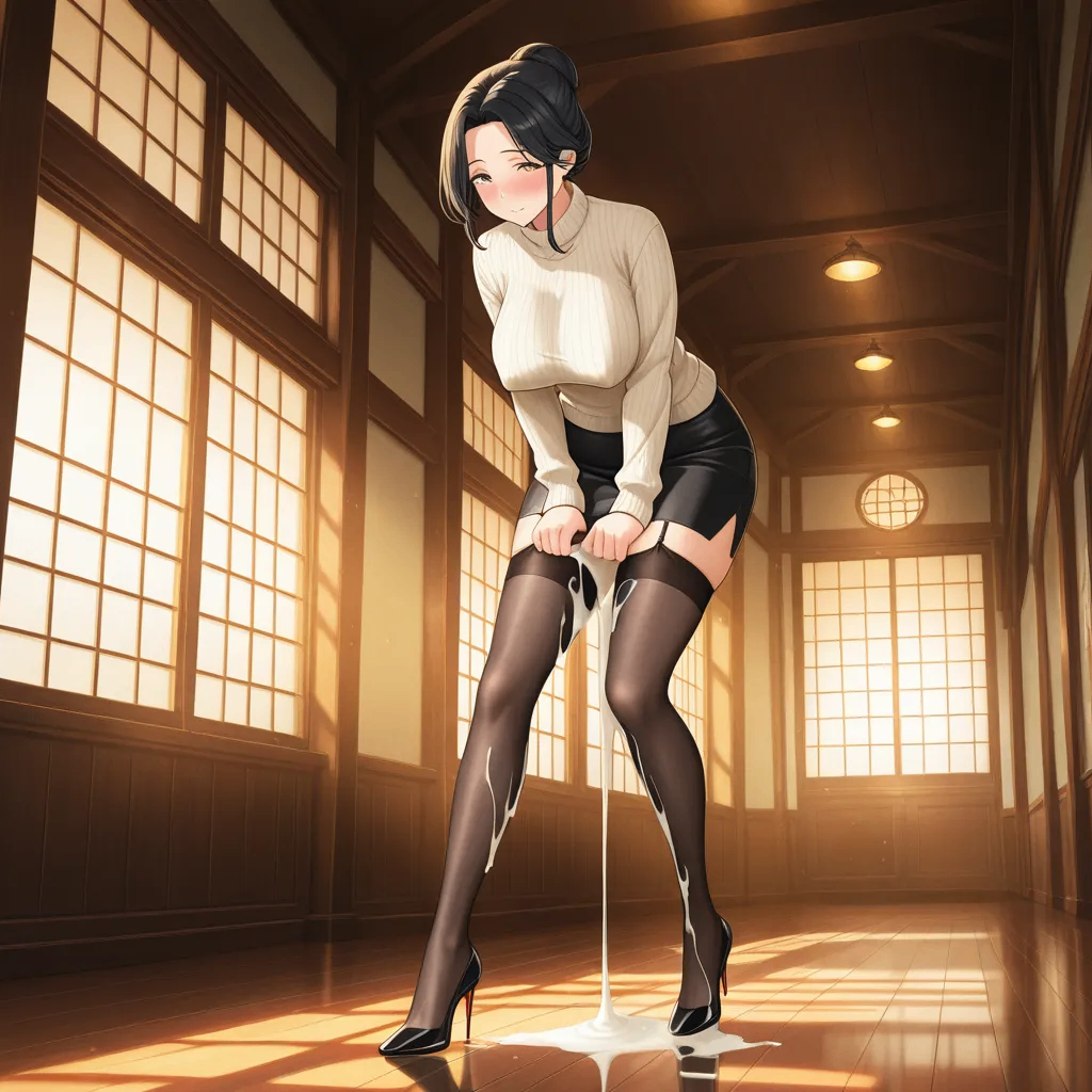 回家时两腿夹着精液的妻子