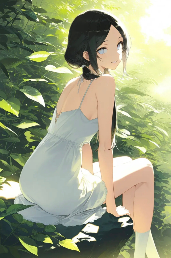 妹妹回来了,在榻榻米上的清凉午后