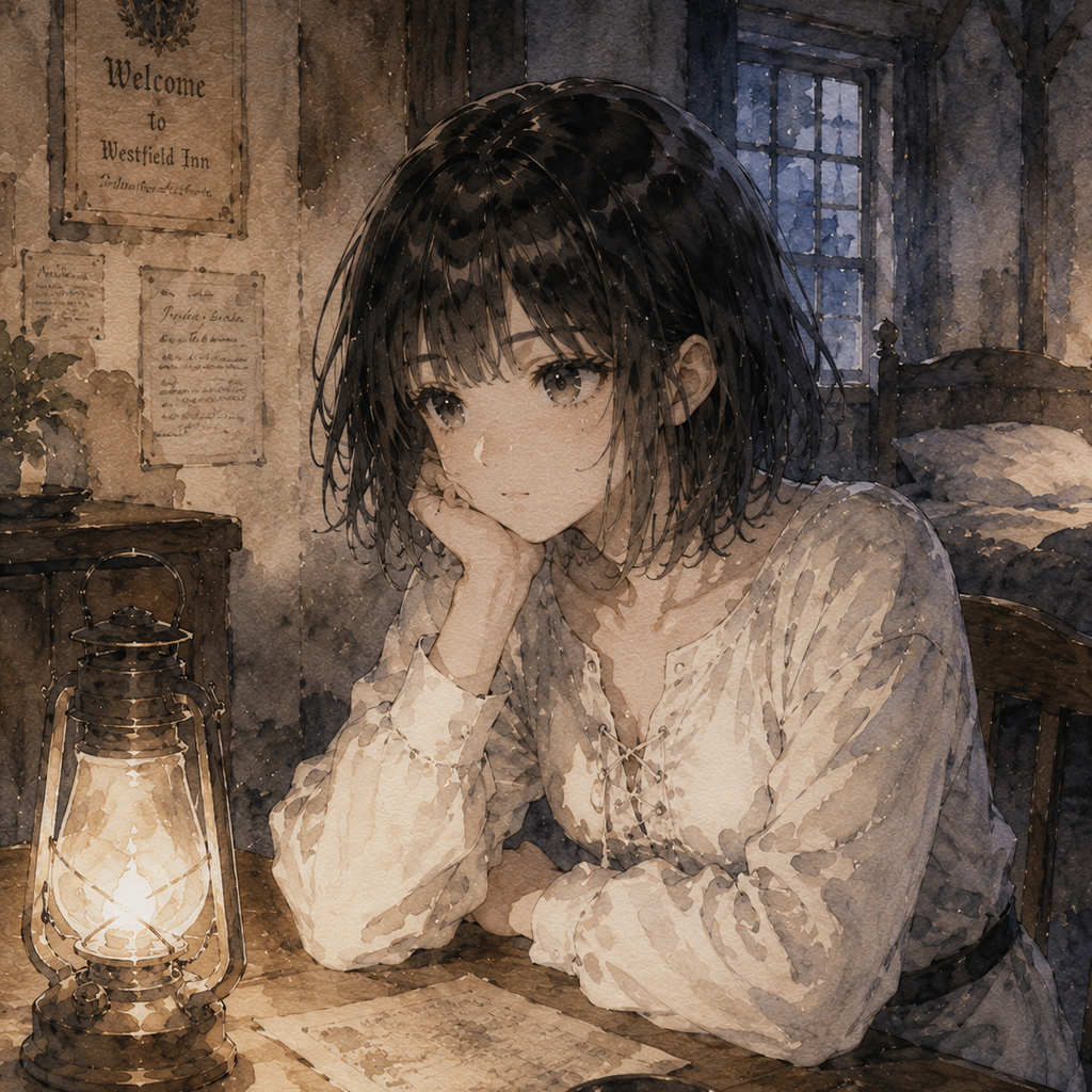 與騎士少女兩人在旅館共處一室打發時間……