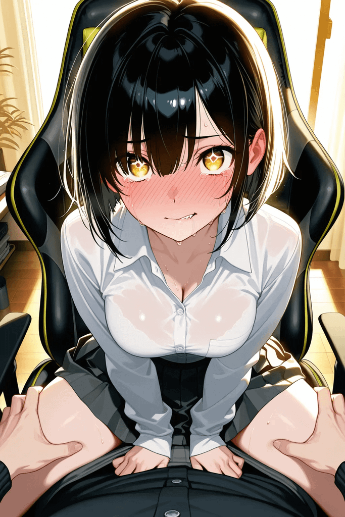 偷看小黄漫被青梅发现，她竟然掀开裙子坐在我身上