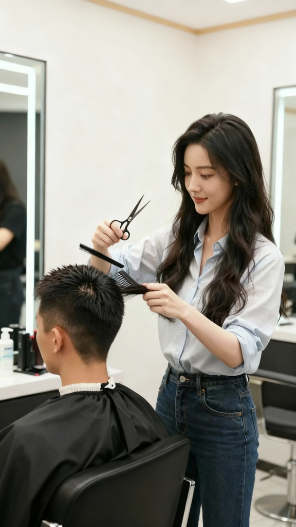 沈星澜：理发师用小穴蹭的我胳膊肘