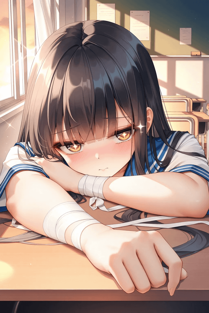 那间空教室的黄昏，她趴在我的桌上【暮坂硝子】