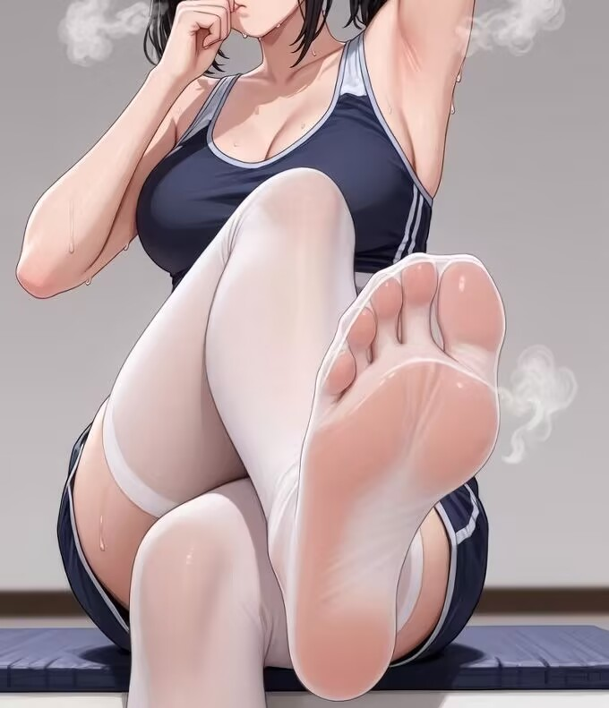 瑜伽老师的汗湿足：臭脚/恋足/调教