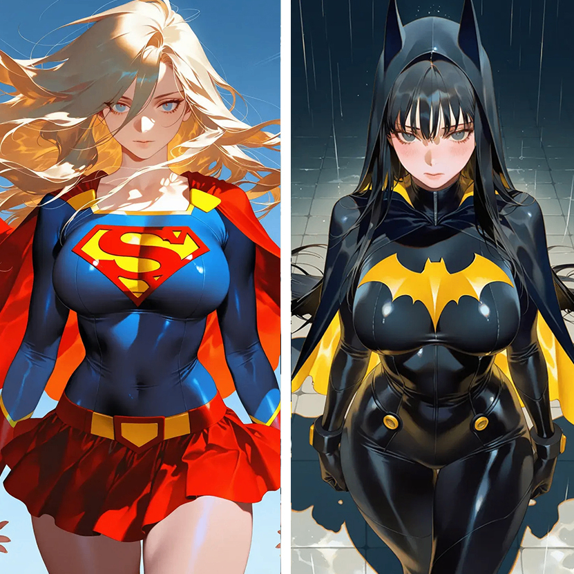 放学回家，偶遇蝙蝠女侠VS超女？？！！！