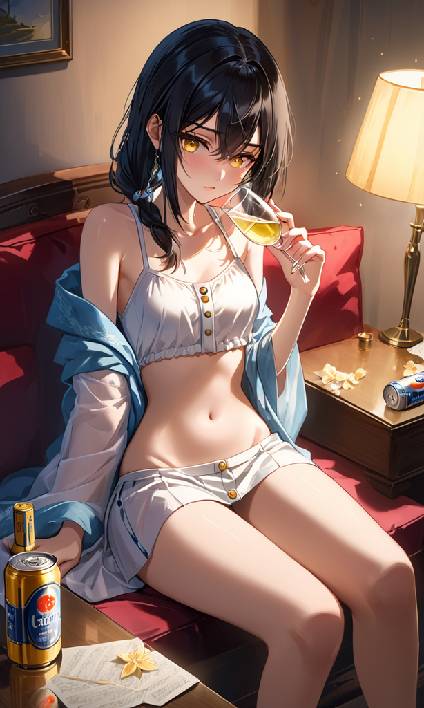 失恋在家喝酒的姐姐