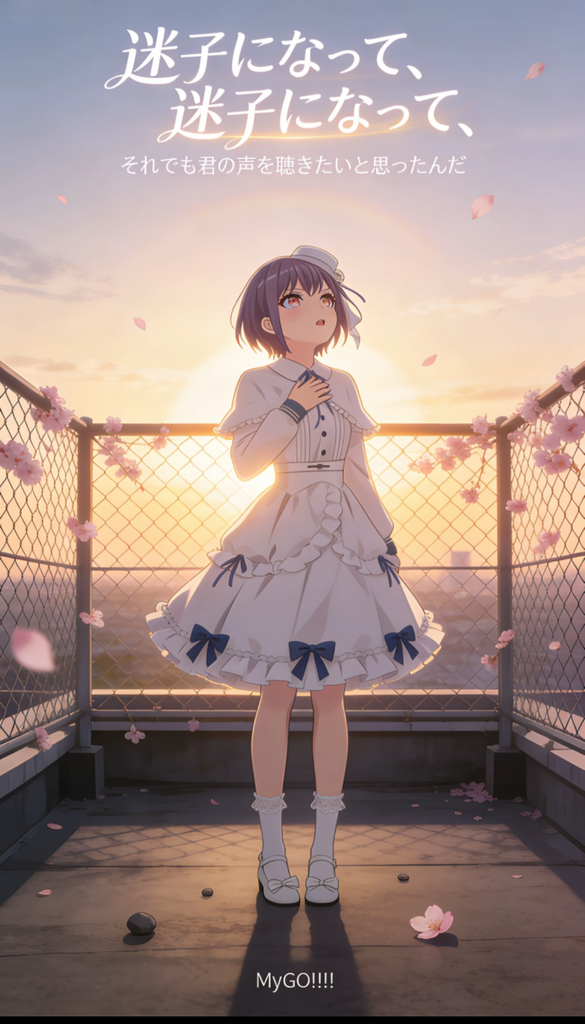 《迷子になって、迷子になって、それでも君の声を聴きたいと思ったんだ》（迷失了，迷失了，即便如此还是想听见你的声音）