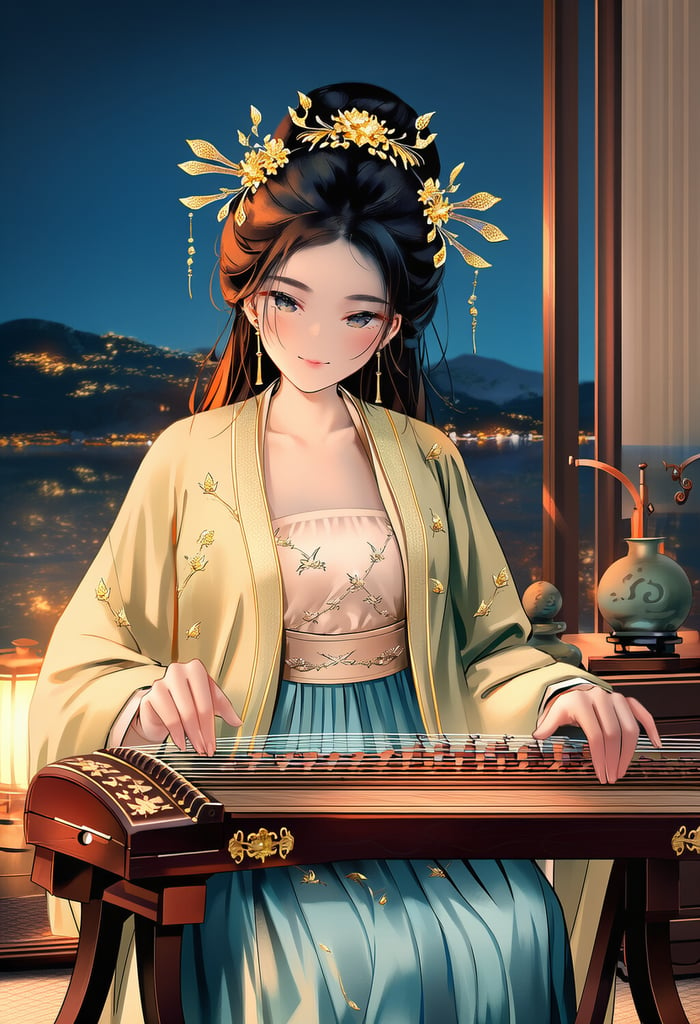 古筝女神林慢慢 图片 2