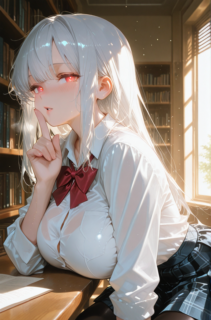 在图书馆睡着后，被清冷校花偷偷含住了……【林婉白】