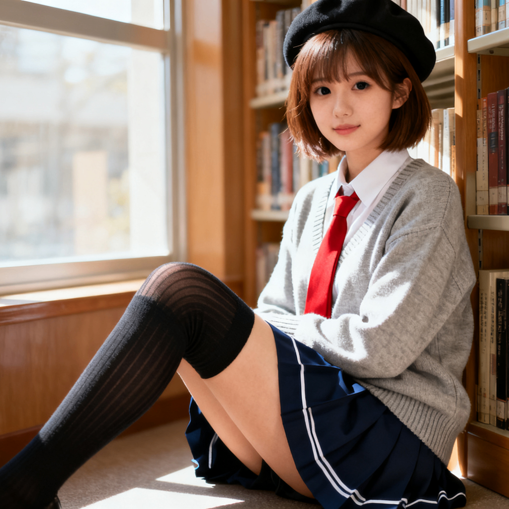 图书馆JK反差女孩