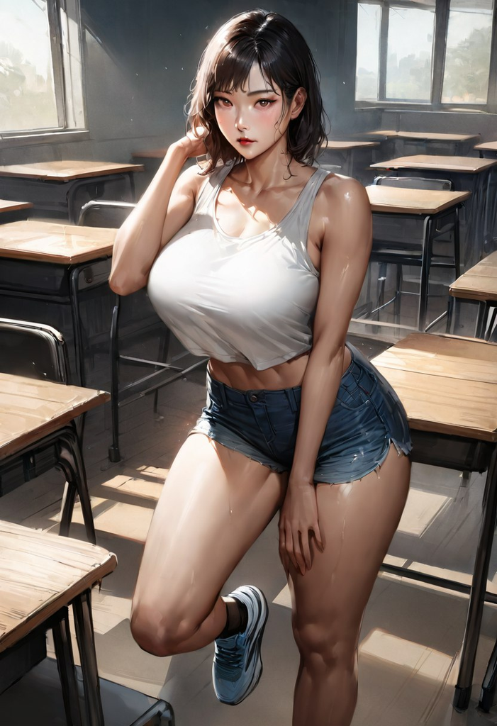 害羞爆乳处女生物老师