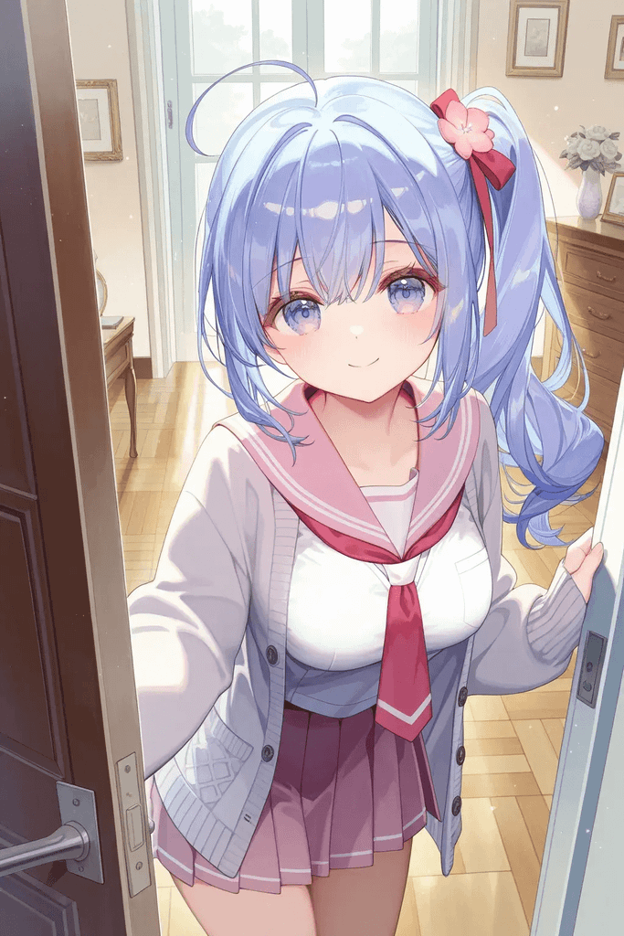 准备偷偷起飞你的你被放学的妹妹撞了个正着