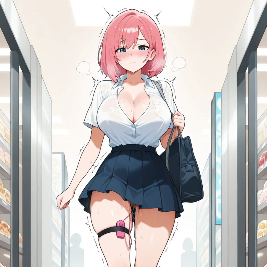 在商场捡到了巨乳JK的跳蛋遥控器