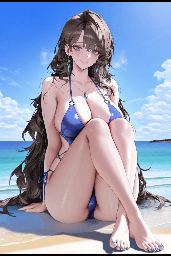 跟天然呆巨乳继母的夏日海边诱惑