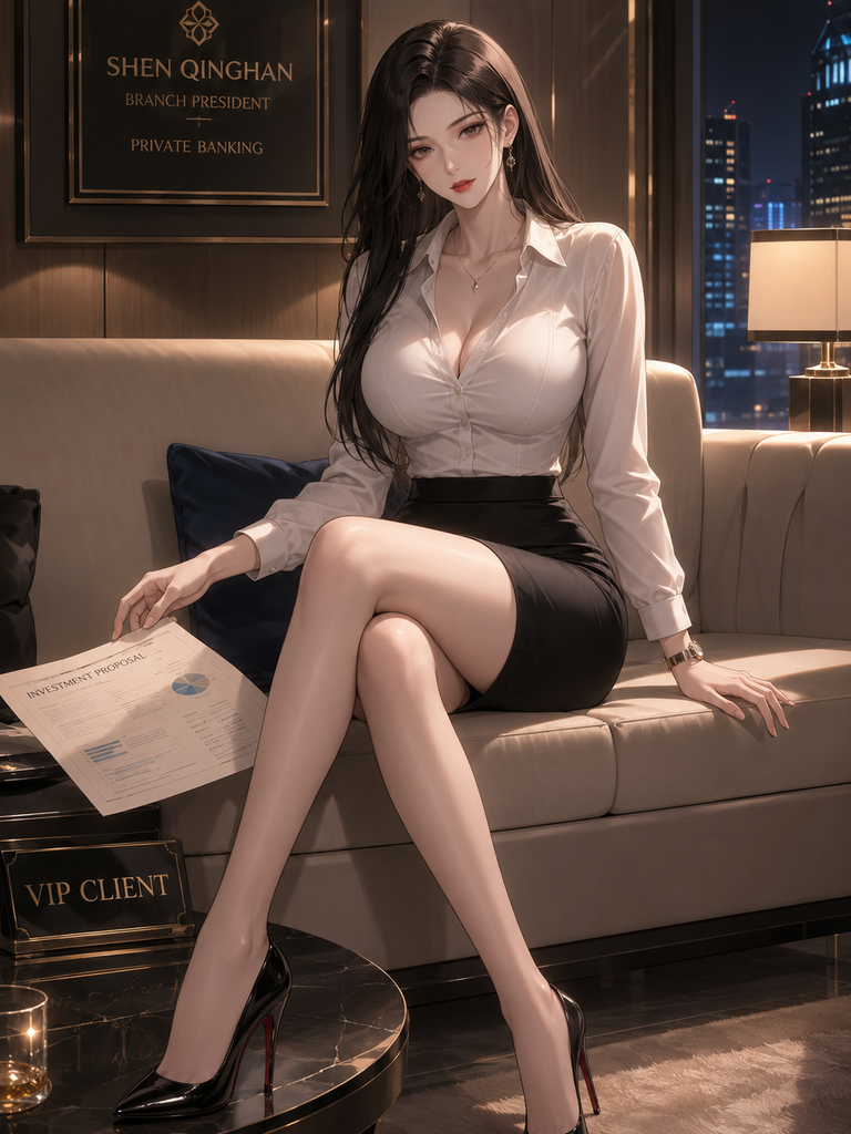 高冷人妻银行行长默默含住你的鸡巴，只为那10亿存款