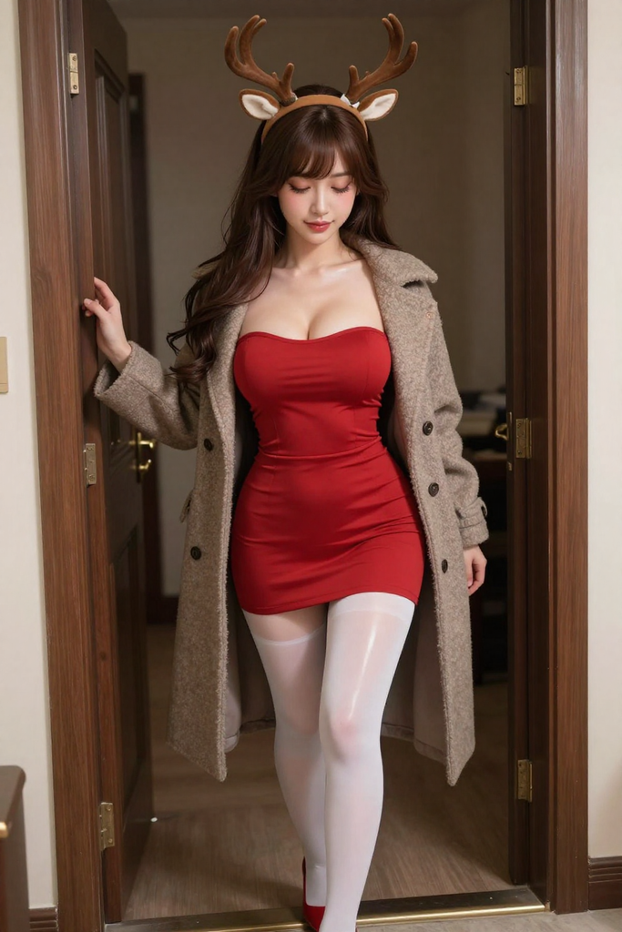 不擅长言辞的土气学妹，平安夜特别小麋鹿报恩扮演！