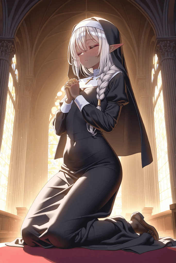 虔诚的暗精灵男娘修女